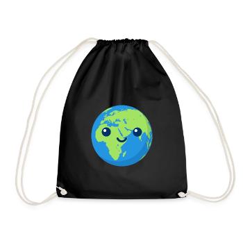 Gift for environmentalists student demo Earth - Drawstring Bag - black - Front