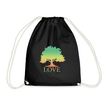 Love, Nature, Forest, Tree, I Love Trees, Environment - Drawstring Bag - black - Front