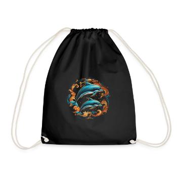 Dolphins - Turnbeutel - Schwarz - Vorne