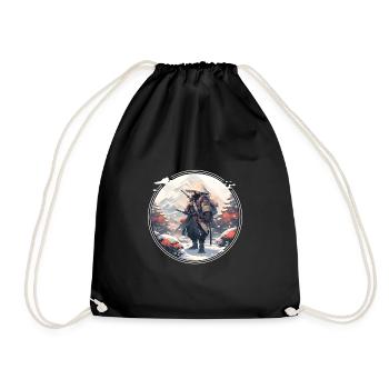 Samurai in snowy landscape - Drawstring Bag - black - Front