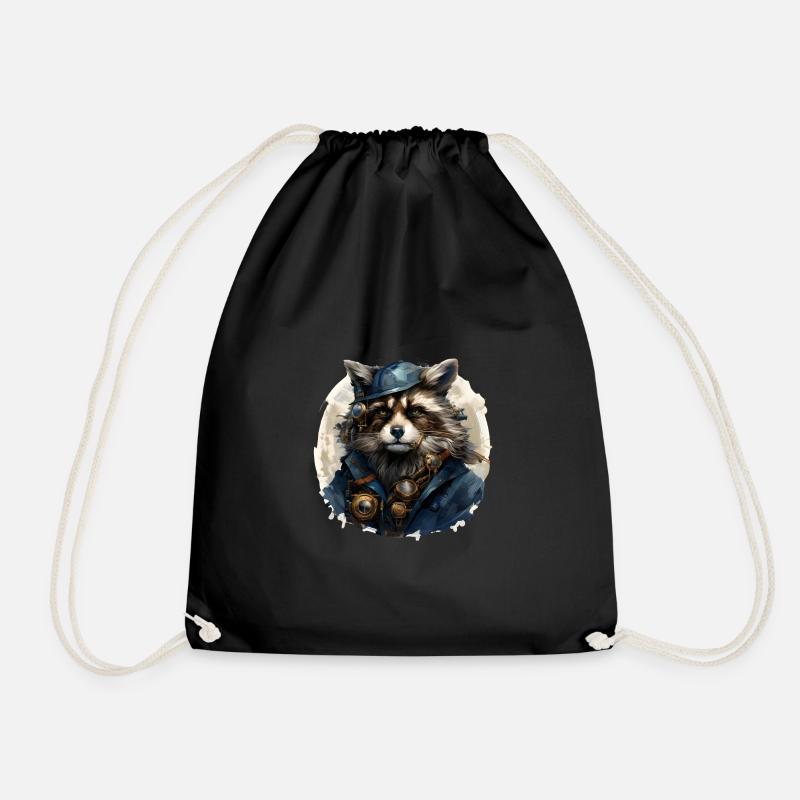 Steampunk Trashpanda - Turnbeutel - Schwarz