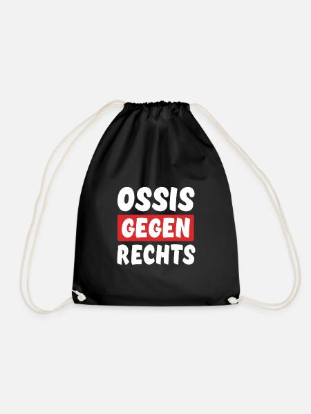 Ossis Gegen Rechts - Rechts Nein Danke - Turnbeutel - Schwarz