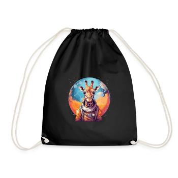 Giraffe - Turnbeutel - Schwarz - Vorne