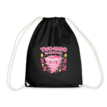 Avertissement à deux nado : 2e anniversaire design - Sac de sport léger - noir - Devant