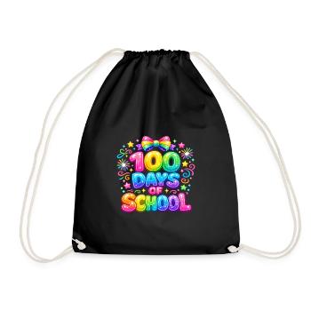 100 Days of Magical Rainbow School - Drawstring Bag - black - Front