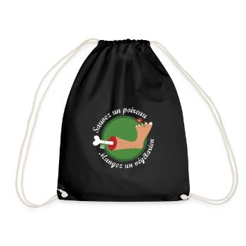 Végétarien - Sac de sport léger - noir - Devant