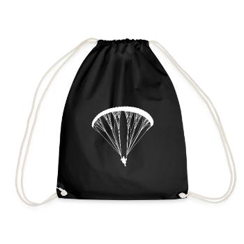 Paragliding Gleitschirmflieger Pilot - Turnbeutel - Schwarz - Vorne