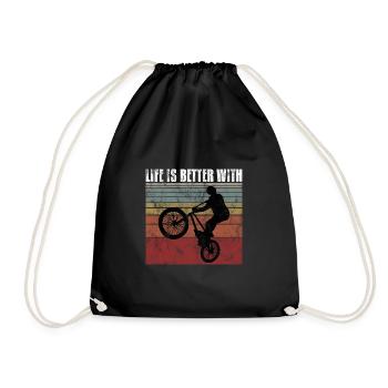 Life is better with BMX Bike Bike Gift - Drawstring Bag - black - Front