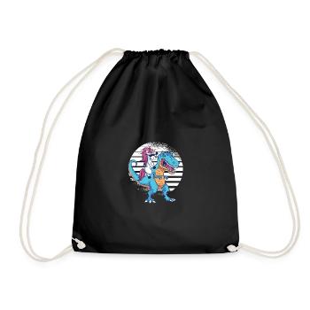Idée cadeau sympa Licorne et T-Rex Dino - Sac de sport léger - noir - Devant
