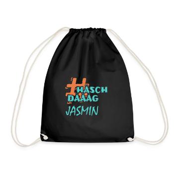 Hashtag Jasmin - Turnbeutel - Schwarz - Vorne