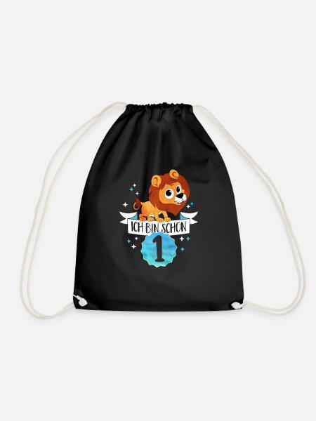 Ich bin schon 1 - Ich bin schon ein Jahr alt -Baby - Turnbeutel - Schwarz