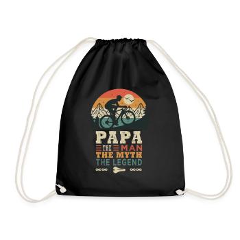 dad cyclist the legend bike bike bike bikes - Drawstring Bag - black - Front