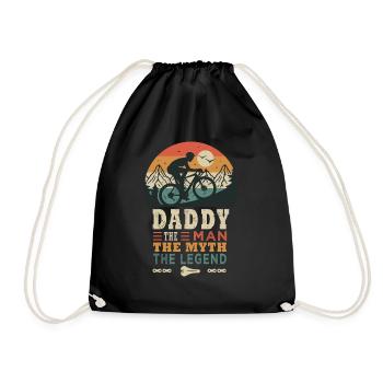 daddy cyclist la fégende vélo velo vélos - Drawstring Bag - black - Front