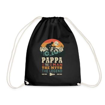 pappa cyclist la fégende bike bike bikes - Drawstring Bag - black - Front