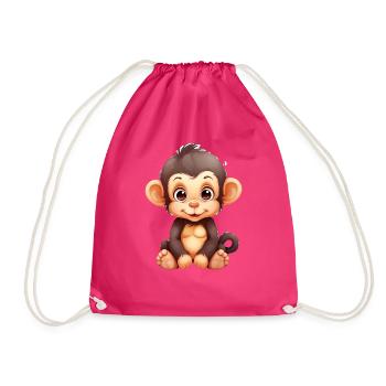 Cute Chimpanzee Baby - Turnbeutel - Fuchsia - Vorne