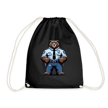 Officier de police ours mignon - Sac de sport léger - noir - Devant