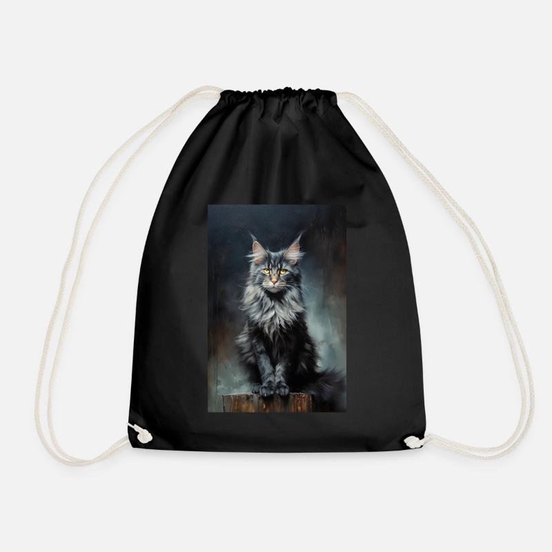 Maine Coon Katze - Turnbeutel - Schwarz