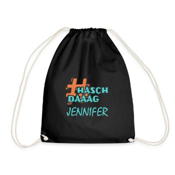 Hashtag Jennifer - Turnbeutel - Schwarz - Vorne