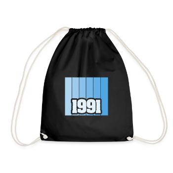 Jahr 1991 - Turnbeutel - Schwarz - Vorne
