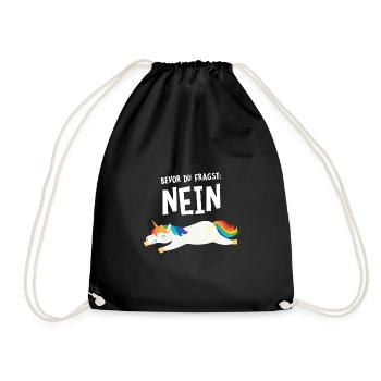 Bevor Du Fragst Nein Einhorn Unicorn - Drawstring Bag - black - Front