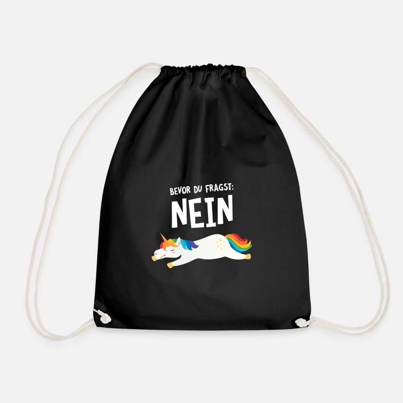 Bevor Du Fragst: Nein. Einhorn Unicorn - Turnbeutel - Schwarz