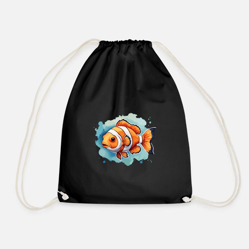 Clownfisch Bunt Im Aquarium Niedlich Niedlich Nemo - Turnbeutel - Schwarz