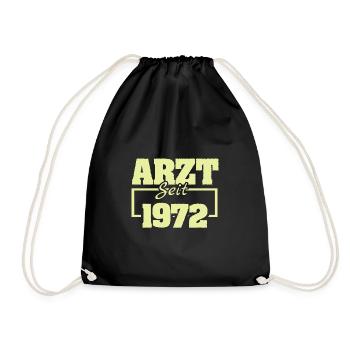 Arzt Ärztin seit 1972 - Turnbeutel - Schwarz - Vorne
