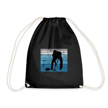 Curling sur glace Curling Retro Cadeau - Sac de sport léger - noir - Devant
