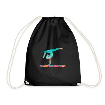 Gymnastics, Athletics, Gymnastics PopArt - Drawstring Bag - black - Front