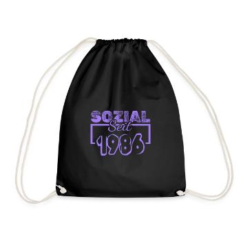 Sozial Sozialarbeiter seit 1986 - Turnbeutel - Schwarz - Vorne