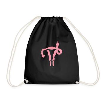 Utérus Montre stinkefinger utérus Féministe - Sac de sport léger - noir - Devant