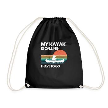 Kayak Kanu Design Wassersport lustige Geschenkidee - Turnbeutel - Schwarz - Vorne