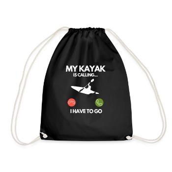 Kayak Kajak Kanu Design T-shirt lustiges Geschenk - Turnbeutel - Schwarz - Vorne