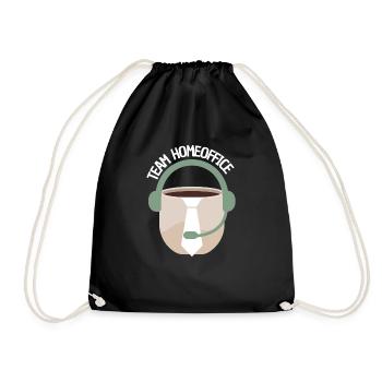 Team Home Office Sloth Home Work Gift Idea - Drawstring Bag - black - Front