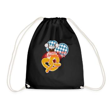 Aufbrezeln T-shirt Volksfest Trachtenshirt Ersatz - Turnbeutel - Schwarz - Vorne