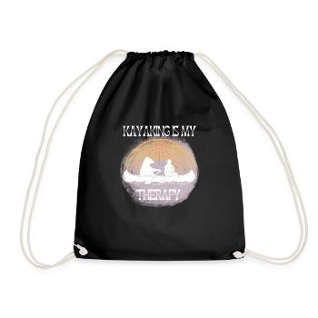 Kajak Kanu Kayak Therapie Geschenk - Turnbeutel - Schwarz - Vorne