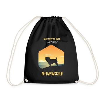Affenpinscher dogs - Drawstring Bag - black - Front