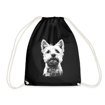 West Highland White Terrier Portrait Chien Chien - Sac de sport léger - noir - Devant