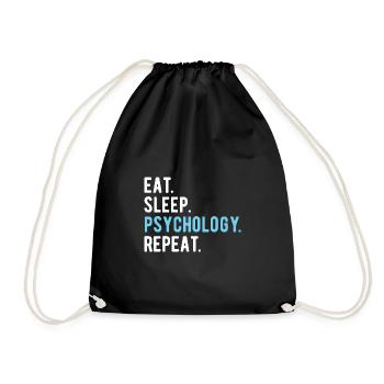 Psychologue Psychologie Manger, dormir, psychologie, répéter - Sac de sport léger - noir - Devant