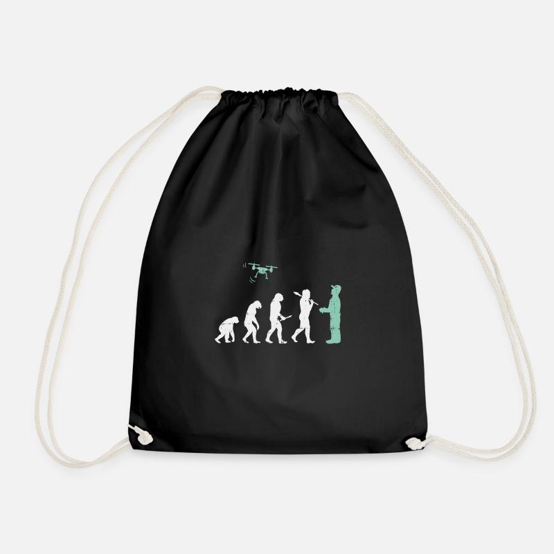 Evolution Drohne T-Shirt I Modellbau I Geschenk - Turnbeutel - Schwarz