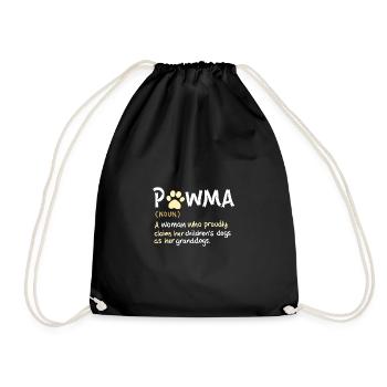 Pawma Dogs Mom and Grandmother with Paw Print - Drawstring Bag - black - Front