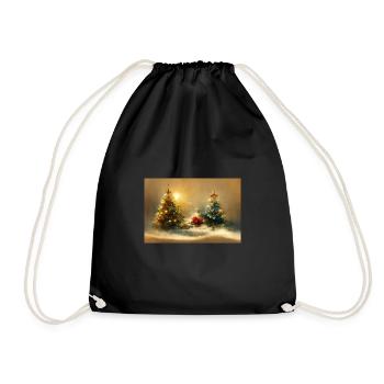 Aquarelle Arbres de Noël - Sac de sport léger - noir - Devant