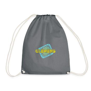 Geschenk für Clemens - Turnbeutel - Grau - Vorne