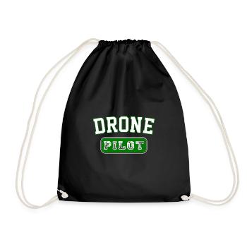Drohnen Pilot - Vintage Badge Geschenk - Turnbeutel - Schwarz - Vorne