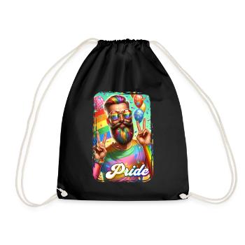 Pride Gay CSD Love LGBTQ Colors of the Rainbow - Drawstring Bag - black - Front