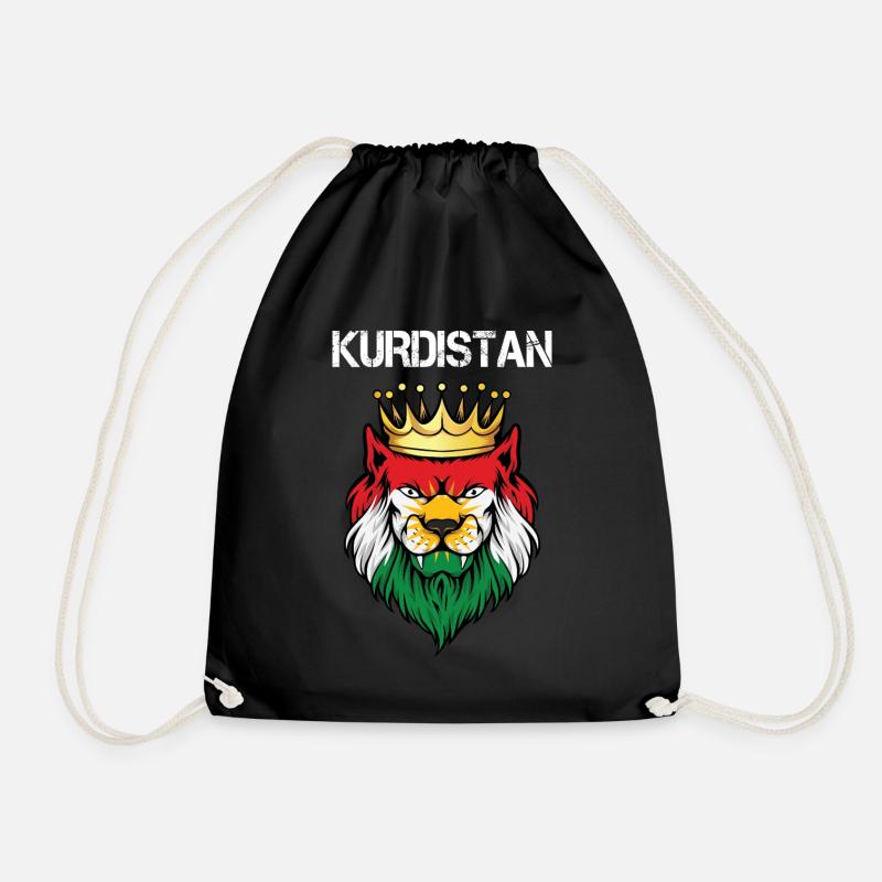 Kurdistan Flag Bakur Bashur Rojava Rojhlt Newroz - Drawstring Bag - black