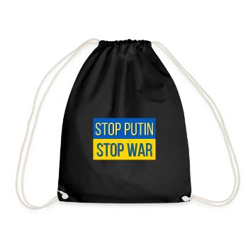 Stop Putin stop was - Drawstring Bag - black - Front