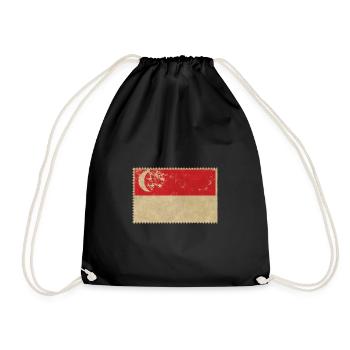 Singapore - Drawstring Bag - black - Front