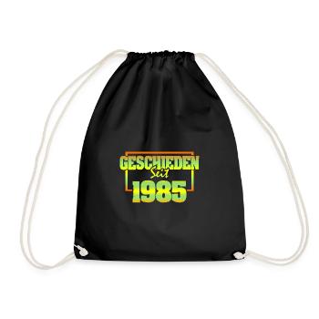 Jahr 1985 - Turnbeutel - Schwarz - Vorne