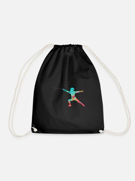 Fechten und Fechtsport PopArt - Turnbeutel - Schwarz